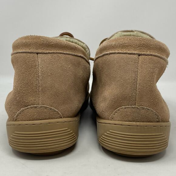 Cabelas Suede Sherpa Slippers Mens Size 12 M Cozy Cabincore Neutral - Picture 4 of 12